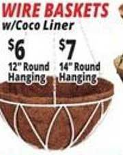 Ocean State Job Lot Wire Baskets W Coco Liner offer