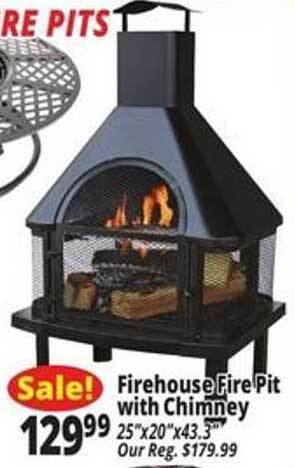 Ocean State Job Lot Firehouse Fire Pit With Chimney offer