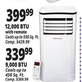 Ocean State Job Lot 12,000 Btu With Remote, 9,000 Btu offer