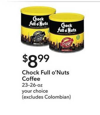 Publix Chock Full O' Nuts Coffee offer