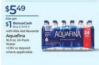 Rite Aid Aquafina Water offer