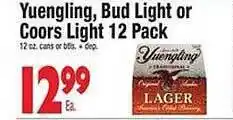 King Kullen Yuengling, Bud Light Or Coors Light 12 Pack offer