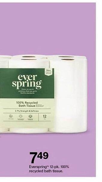 Target Everspring 12-pk 100% Recycled Bath Tissue offer