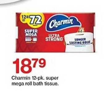 Target Charmin 12-pk Super Mega Roll Bath Tissue offer