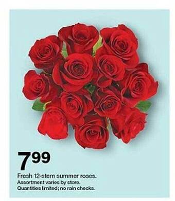 Target Fresh 12-stem Summer Roses offer