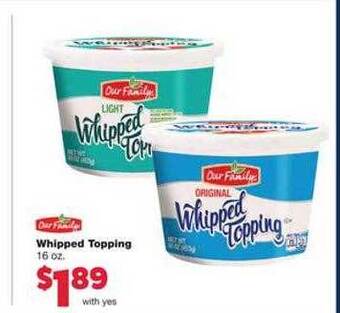 Family Fare Our Family Whipped Topping offer
