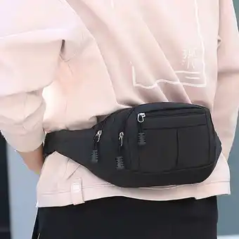 AliExpress Fashion men women waist bag casual fanny pack purse large phone belt bag pouch canvas outdoor travel phone bag banana hip bag offer