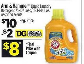 Dollar General Arm & Hammer Liquid Laundry Detergent offer