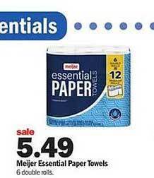 Meijer Meijer Essential Paper Towels offer