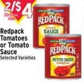 Met Foodmarkets Redpack Tomatoes or Tomato Sauce offer