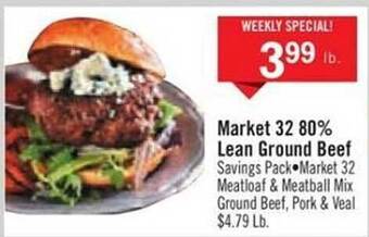 Price Chopper Market 32 80% Lean Ground Beef offer