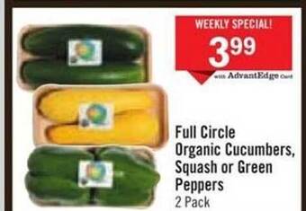 Price Chopper Full Circle Organic Cucumbers, Squash Or Green Peppers offer
