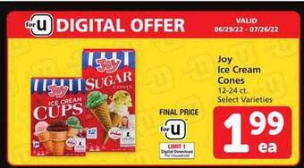 Safeway Joy Ice Cream Cones offer