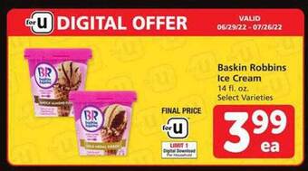 Safeway Baskin Robbins Ice Cream offer