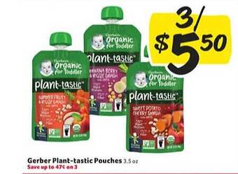 Winn Dixie Gerber Plant-tastic Pouches offer