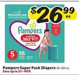 Winn Dixie Pampers Super Pack Diapers offer