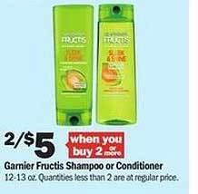 Meijer Garnier Fructis Shampoo Or Conditioner offer