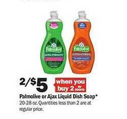 Meijer Palmolive Or Ajax Liquid Dish Soap offer