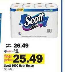 Meijer Scott 1000 Bath Tissue offer