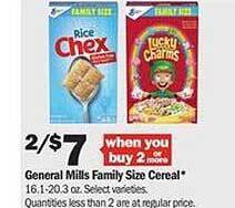 Meijer General Mills Family Size Cereal offer