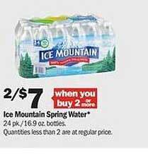 Meijer Ice Mountain Spring Water offer