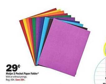 Meijer Meijer 2 Pocket Paper Folder offer