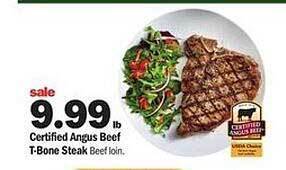 Meijer Certified Angus Beef T-bone Steak offer