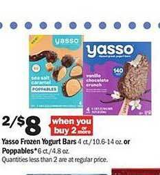 Meijer Yasso Frozen Yogurt Bars Or Poppables offer