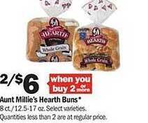Meijer Aunt Millie's Hearth Buns offer
