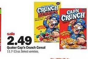 Meijer Quaker Cap'n Crunch Cereal offer