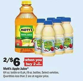 Meijer Mott's Apple Juice offer