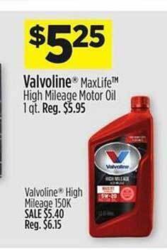 Dollar General Valvoline Maxlife High Mileage Motor Oil offer