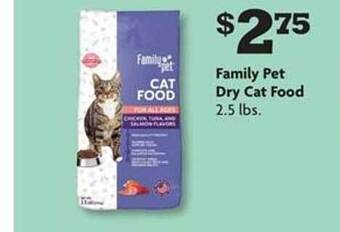 Family Dollar Family Pet Dry Cat Food offer