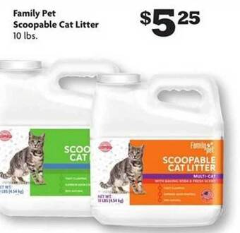 Family Dollar Family Pet Scoopable Cat Litter offer