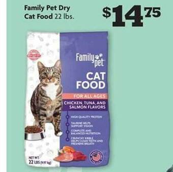 Family Dollar Family Pet Dry Cat Food offer