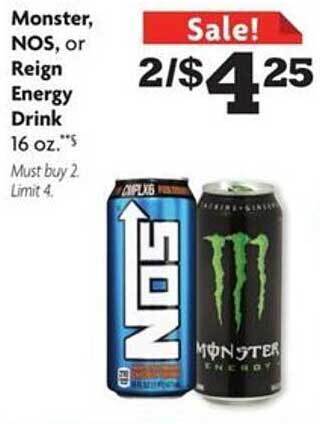 Family Dollar Monster Nos Or Reign Energy Drink offer