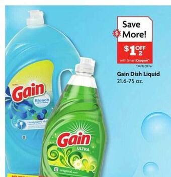 Family Dollar Gain Dish Liquid offer