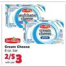 Family Fare Our Family Cream Cheese offer