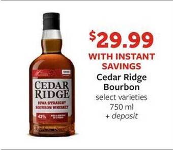 Fareway Cedar Ridge Bourbon offer