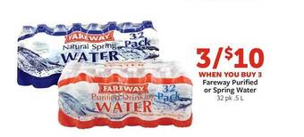 Fareway Fareway Purified Or Spring Water offer
