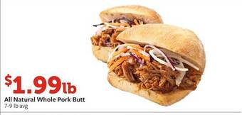 Fareway All Natural Whole Pork Butt offer