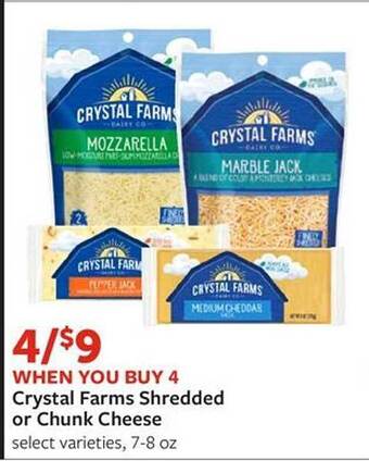Fareway Crystal Farms Shredded Or Chunk Cheese offer