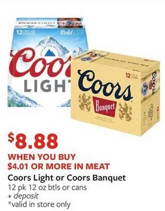 Fareway Coors Light Or Coors Banquet offer