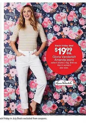 JC Penney Gloria Vanderbilt Amanda Jeans offer