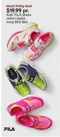 JC Penney Kids' Fila Shoes Select Styles offer