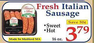 Market Basket Fresh Italian Sausage offer