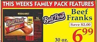 Market Basket Ball Park Beef Franks offer
