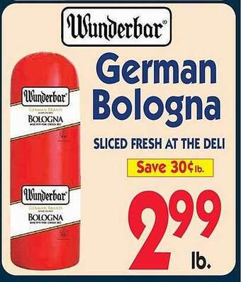 Market Basket Wunderbar German Bologna offer