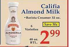 Market Basket Califia Almond Milk offer