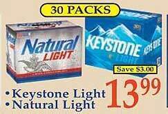 Market Basket Keystone Light, Natural Light offer